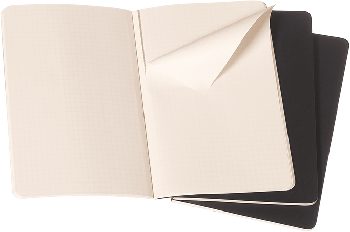 Cahier Journals Set of 3, Black - Back view