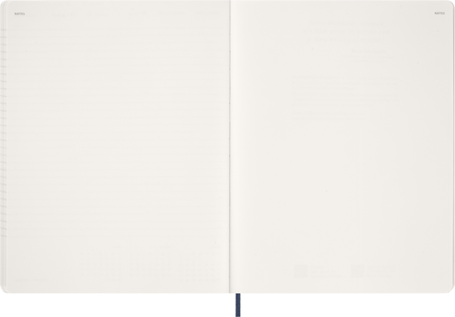 2026 Essential Diary 15-Month, weekly vertical, XXL, soft cover, Sapphire Blue - Side view