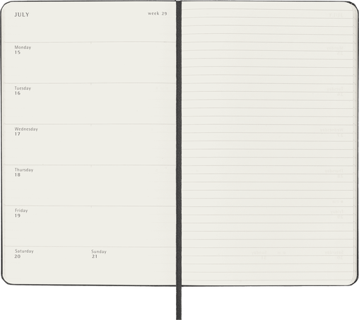 Classic Planner 2023/2024 Large Weekly, hard cover, 18 months, ブラック - 横