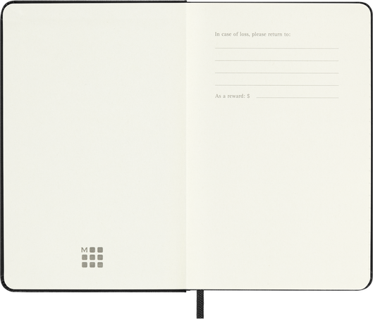 Classic Diary/Planner 2025/2026, Pocket 18-Month, Weekly Horizontal, Hard Cover, Black, Black - Side view