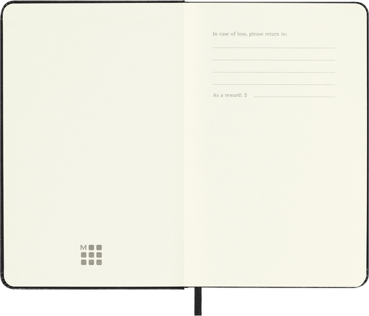 Classic Notebook Hard Cover, Black - Side view