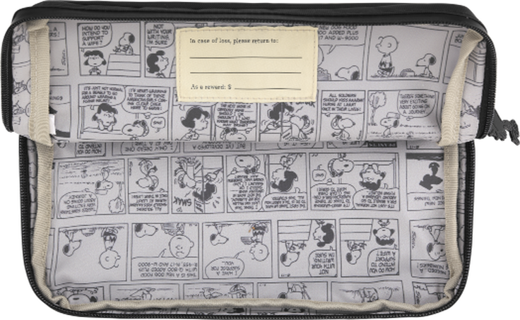 Peanuts Collector's Box Notebook, cahier, sticky notes, pouch & pencils - Side view