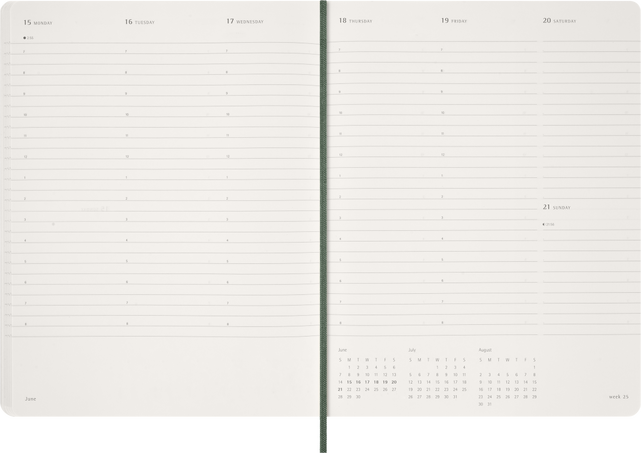 2026 Essential Diary 15-Month, weekly vertical, XXL, soft cover, Myrtle Green - Side view