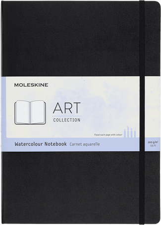 Watercolour Notebook Art Collection, Black - Front view