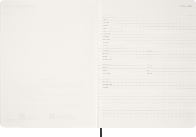ESSENTIAL PLANNER WKLY VERT XXL BLACK