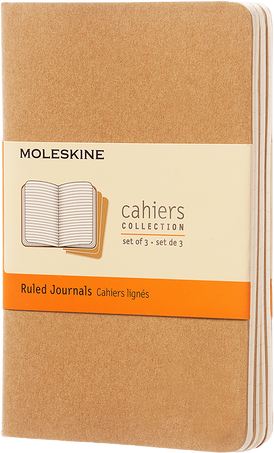 Cahier Journals Set of 3, Kraft Brown - Front view