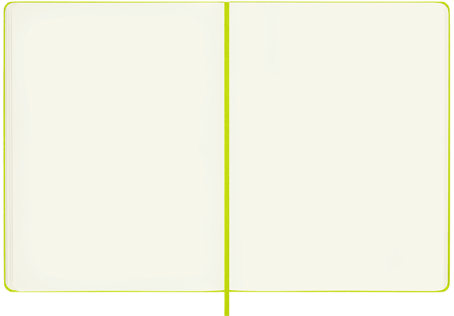 Classic Notebook Hard Cover, Lemon Green - Side view