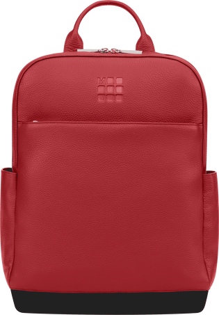 PRO Backpack Classic Leather Collection, Red - Front view