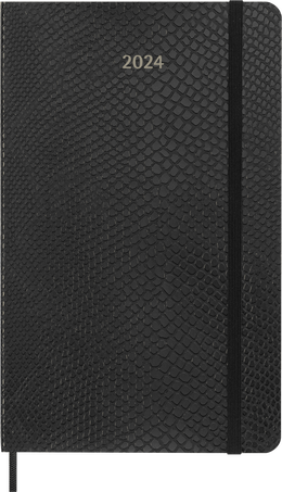 Precious & Ethical Planner 2024 Weekly, 12-Month, Vegan Soft Cover, Black - Front view