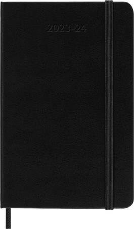 Classic Planner 2023/2024 Pocket Weekly horizontal, hard cover, 18 months, Black - Front view