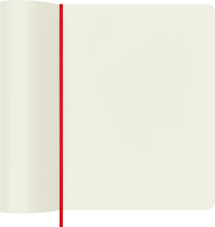 Classic Notebook Soft Cover, Scarlet Red - Side view