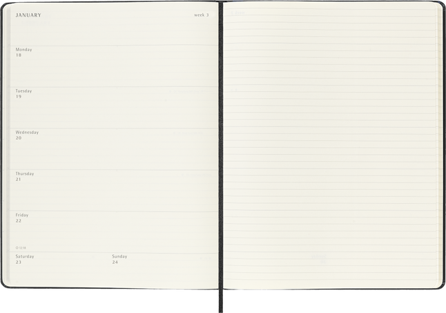 18M WKLY NTBK XL BLK HARD