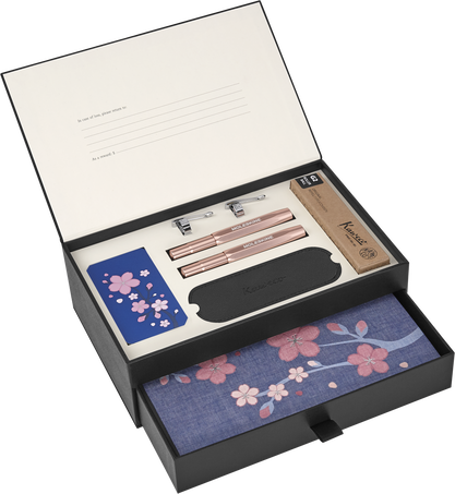 Sakura Luxury Collector's Box Two Sakura Notebooks and two Kaweco pens - Side view