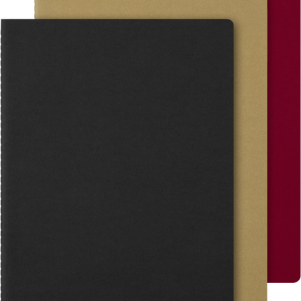 CAHIER JNLS A4 RUL BLK-KR.BROWN-CRAN.RED