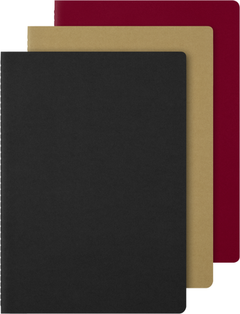 CAHIER JNLS A4 RUL BLK-KR.BROWN-CRAN.RED