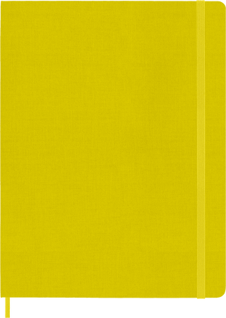 Classic Silk Notebook Fabric Hard Cover, イエロー - 正面