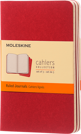 Cahier Journals Set of 3, Cranberry Red - Front view