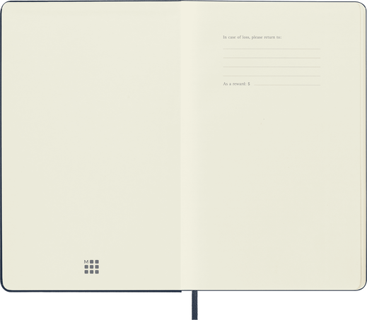 Classic Notebook Hard Cover, Sapphire Blue - Side view