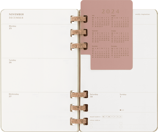 Student Life Planner 2024/2025 12-Month, Spiral, Kiwi - Side view