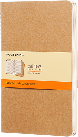 Cahier Journals Set of 3, Kraft Brown - Front view