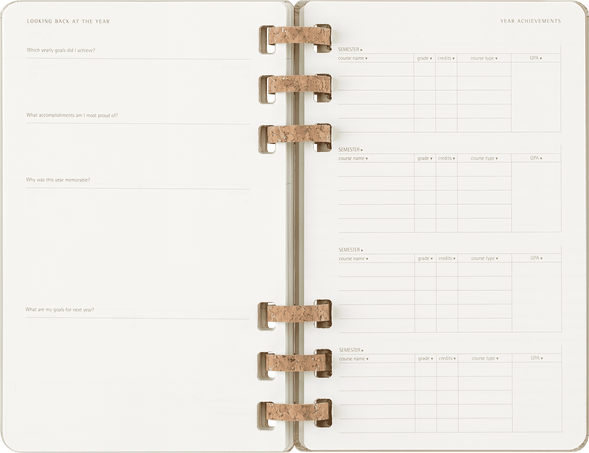 Student Life Planner 2024/2025 12-Month, Spiral, Kiwi - Side view