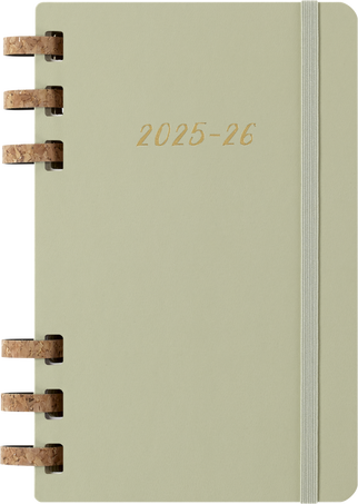学生生活ダイアリー/プランナー 2025/2026、ラージ 12ヶ月、スパイラル、ハードカバー、キウイ, キウイグリーン - 正面