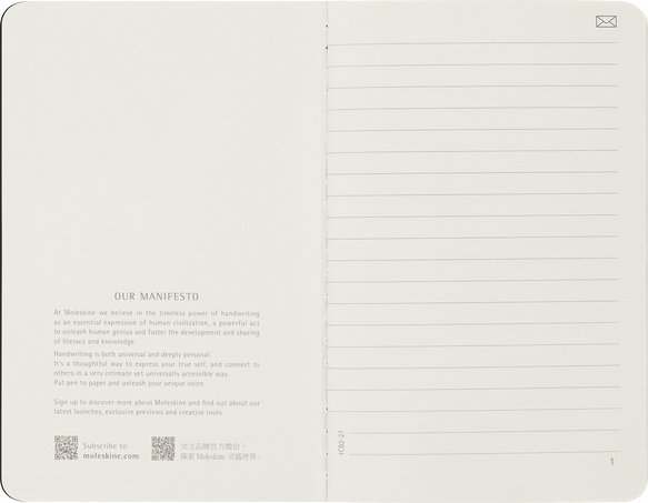 Smart Cahier ポケット ブラック 2個セット、罫線, ブラック - 背面