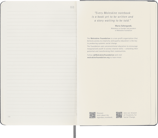 Smart notebook Large Hard cover, ruled, サファイアブルー - 横