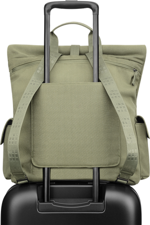 Legendary Travel Backpack Rolltop, Military Green, Green - Side view