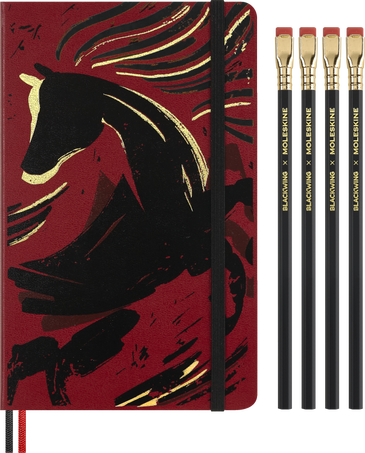 HORSE-THEMED BOX NB WOODCUT+BLACKW.PENC