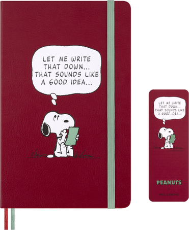 Peanuts Collector's Box Notebook, cahier, sticky notes, pouch & pencils - Side view