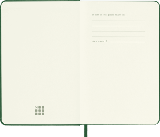 Classic Notebook Hard Cover, Myrtle Green - Side view