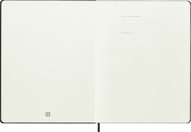 Classic Notebook Hard Cover, Black - Side view