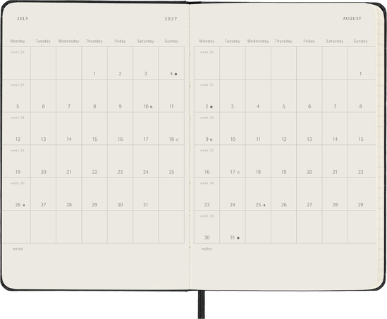 18M WKLY NTBK PK BLK HARD