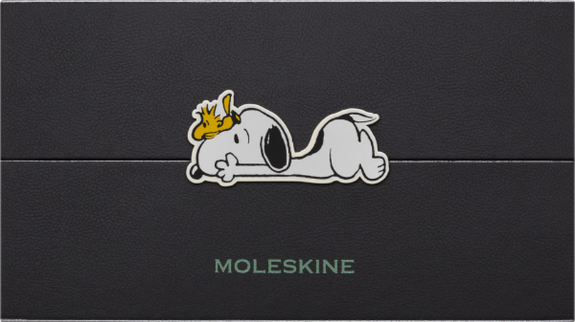 Peanuts Collector's Box Notebook, cahier, sticky notes, pouch & pencils - Side view