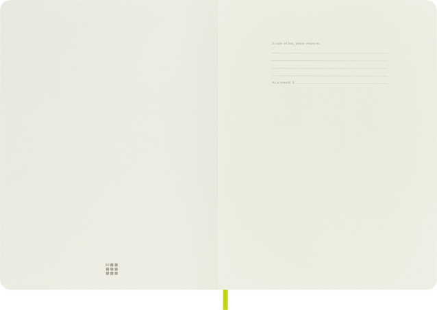 Classic Notebook Soft Cover, Lemon Green - Side view