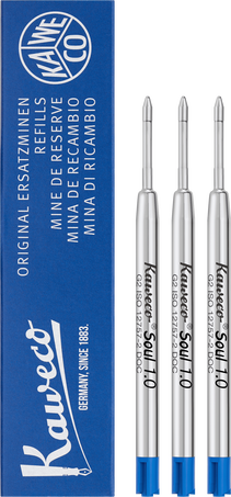 Kaweco Ballpoint Refills Set of 3, 1.0 mm, Blue - Back view