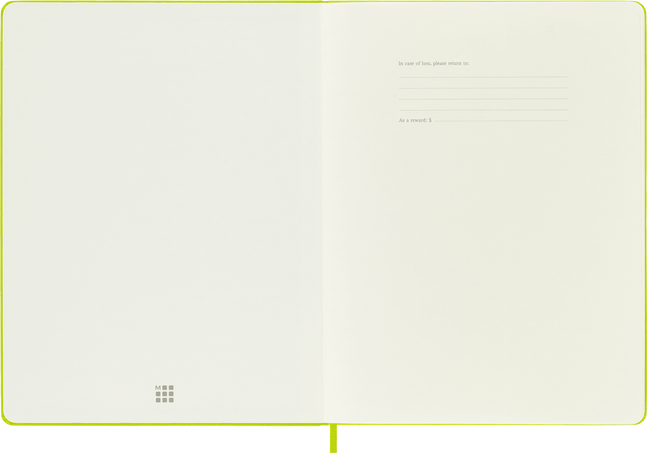 Classic Notebook Hard Cover, Lemon Green - Side view