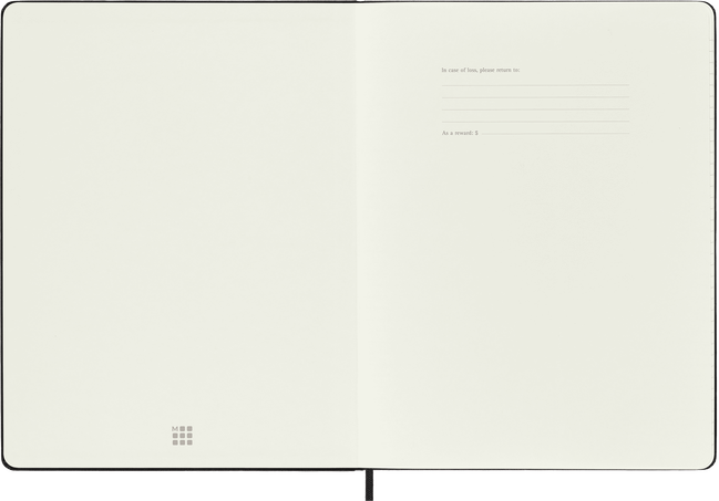 Classic Notebook Hard Cover, Black - Side view