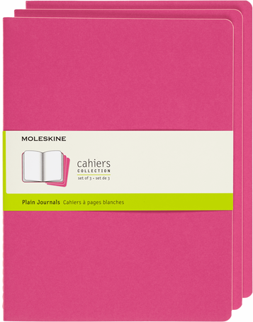 Cahier Journals Set of 3, Kinetic Pink - Front view