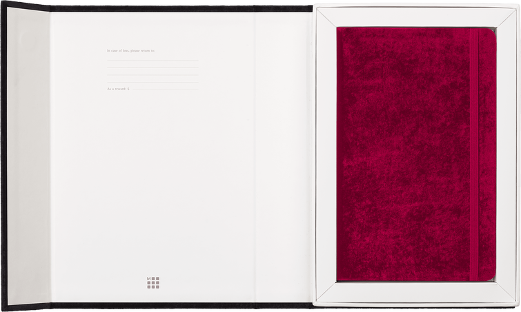 Velvet Notebook Red - Back view