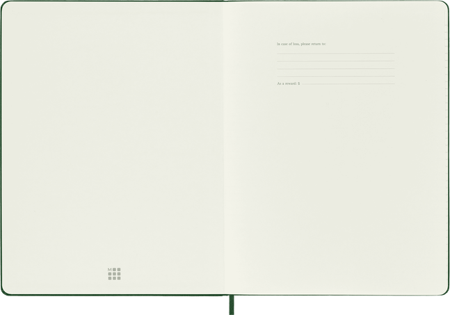 Classic Notebook Hard Cover, Myrtle Green - Side view