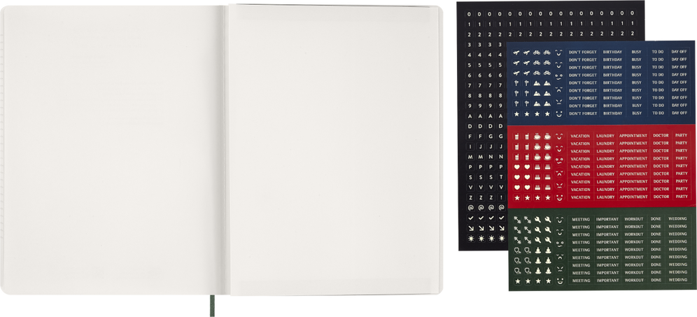2026 Essential Diary 15-Month, weekly vertical, XXL, soft cover, Myrtle Green - Side view