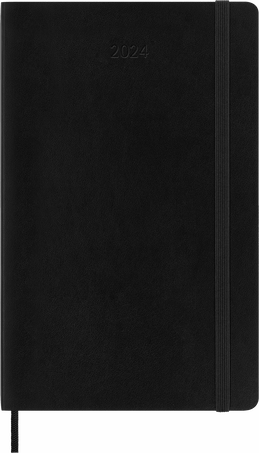 Classic Planner 2024 Large Daily, hard cover, 12 months, ブラック - Front view