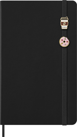 コーヒーカップ＆ドーナッツ・ピン ノートブック用ピン2個セット, US East Coast - 横