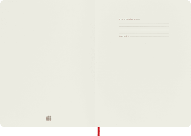 Classic Notebook Soft Cover, Scarlet Red - Side view