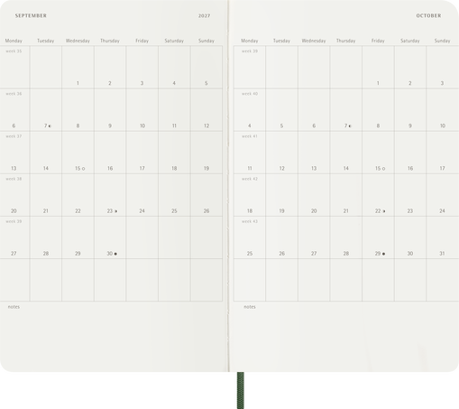 18M WKLY NTBK LG MYRTLE GREEN SOFT