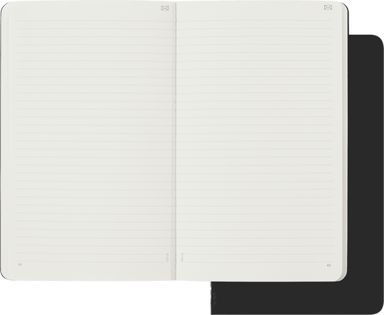 Smart Cahier ラージ ブラック 2個セット、罫線, ブラック - 横