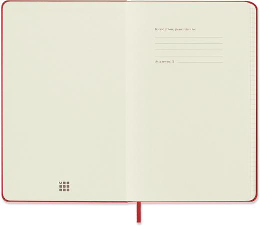 Classic Notebook Hard Cover, Scarlet Red - Side view