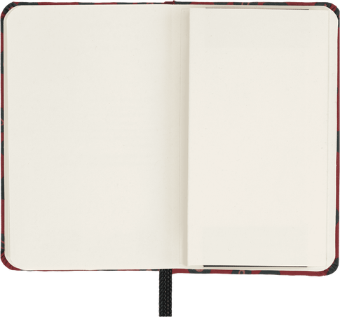 Silk Notebook XS, plain, hard cover, with gift box, Bordeaux - Side view